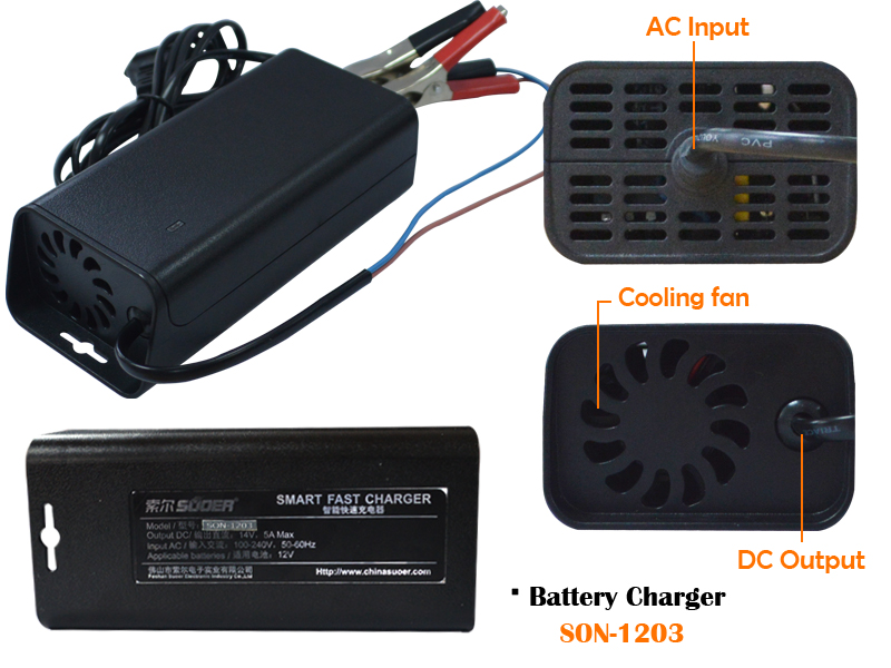 CHARGER SUOER FOR UPS BATTERY 12V & 3A  SON-1203 شاحن ,Battery Charger