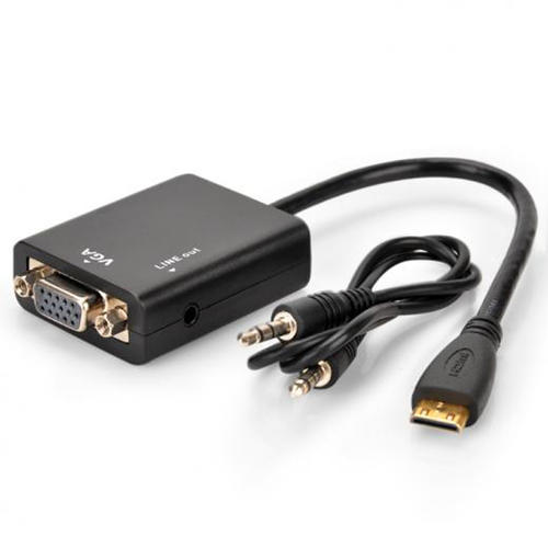 نقاصة مع مخرج صوت HDMI TO VGA  CONVERTER, Cable