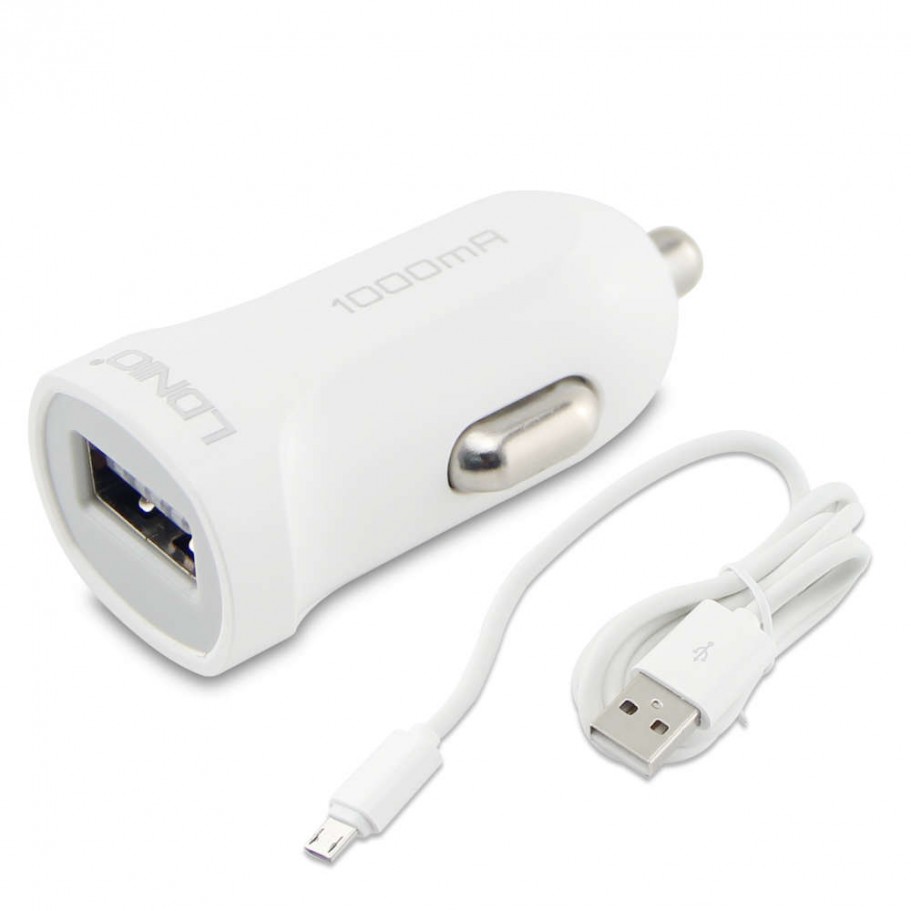 CAR CHARGER LDNIO FOR IPHONE OR SMARTPHONE & TABLET LDNIO DL-C17 5V-1A  شاحن  سيارة مع كبل ايفون ,Smartphones & Tab Chargers