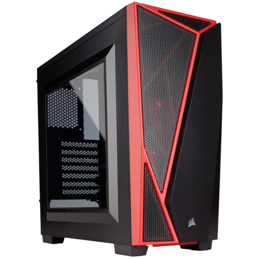 CASE CORSAIR GAMING P4 MIDDLE TOWER SPEC-04 CARBIDE SERIES BLACK/RED CC-9011107-WW ,Case & Power Supply