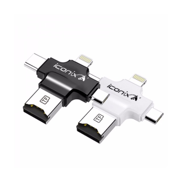 OTG CARD READER ADAPTER FOR IOS AND MICRO USB AND TYPE-C CR-2112 I CONIX ,Other Smartphone Acc