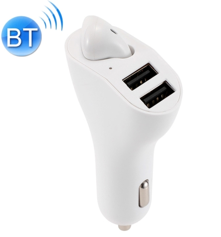 CAR CHARGER FOR MOBILE PHONE WITH TWO USB &HEADSET BlUETOOTH RV2 شاحن سيارة مخرجين بدون كبل مع سماعة بلوتوث ,Smartphones & Tab Chargers