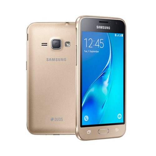 MOBILE PHONE SAMSUNG 4.5 QUAD CORE 1.3GHZ 1G 8GB DUAL SIM GALAXY J1 2016 - GOLD مستعمل ,Used Smartphone