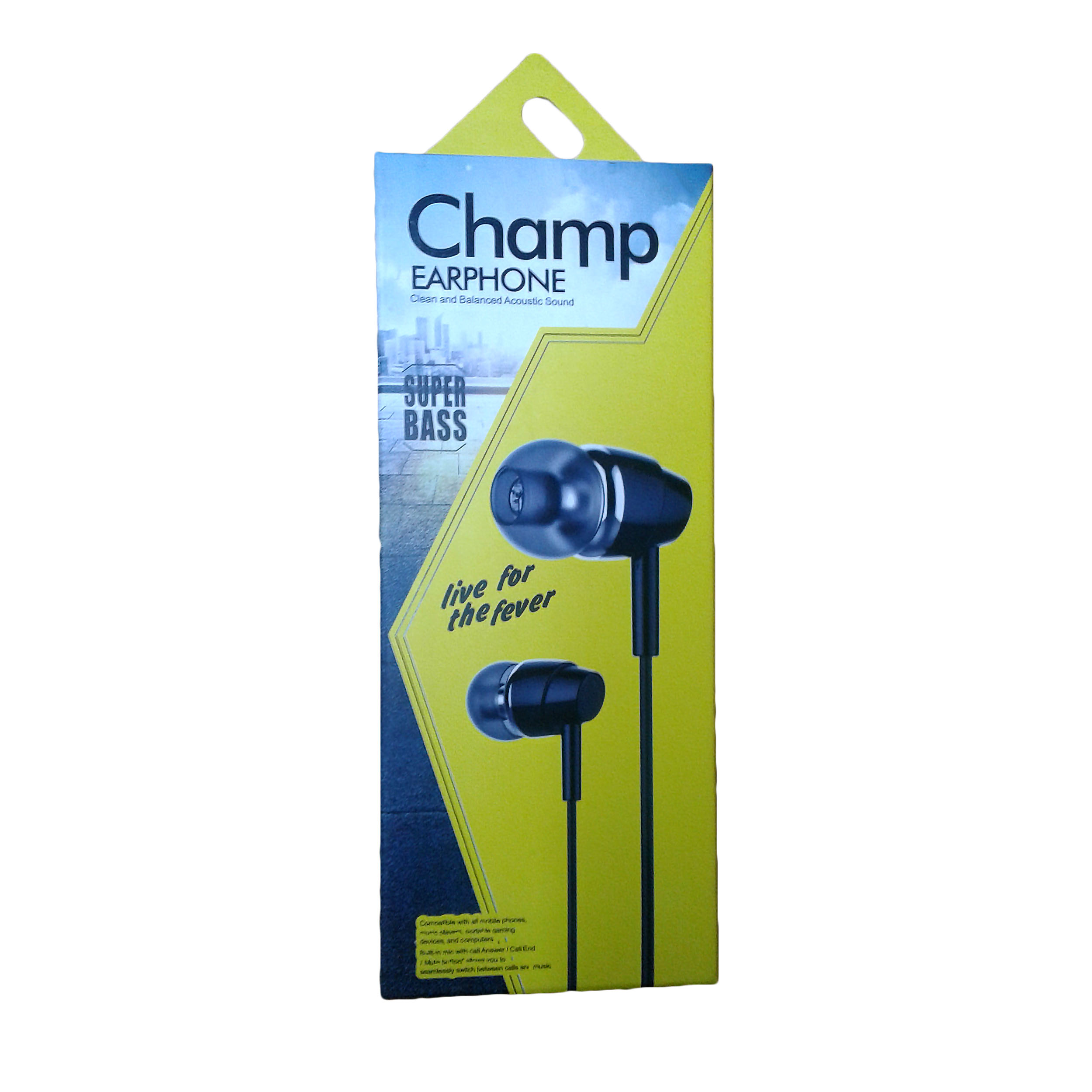 EARPHONE CHAMP FOR SMARTPHONE OR TAB WHITE ضغط, Smartphones & Tab Headsets