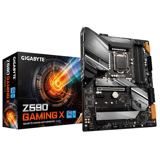 MB GIGABYTE Z590 GAMING X FOR 10th&11th Gen SOK/1200 DDR4 DIMM UP TO 128 GB Gaming LAN USB 3.2 Gen2 TYPE-C® , RGB FUSION 2.0 Full PCIe 4.0  M.2 with ,Desktop Mainboard