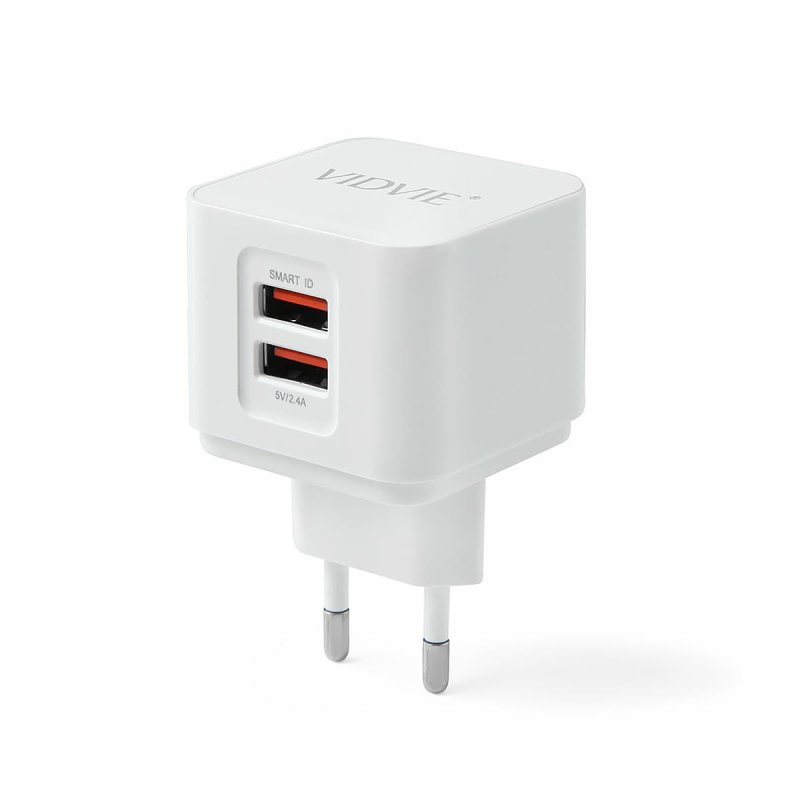 CHARGER VIDVIE 2 PORT AUTO-ID FOR IOS & ANDROID PLE207 - OUTPUT DC5V-2.4A شاحن مخرجين مع كبل ,Smartphones & Tab Chargers