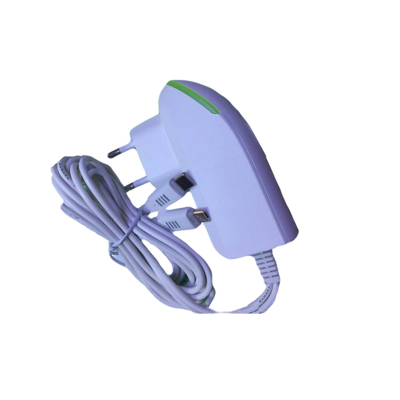 CHARGER SAMARA 3.4A FOR SMARTPHONE AND TABLET ANDROID CABLE FOR LT9/LT12 PLUS شاحن كبلتين مايكرو+تايب سي مدمج مع مخرج اضافي ,Smartphones & Tab Chargers