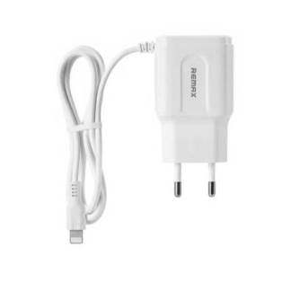 CHARGER DUAL USB FOR FOR IOS & ANDROID REMAX BOUTPUT 2.4A RP-U22 شاحن مخرجين مع كبل ايفون ,Smartphones & Tab Chargers