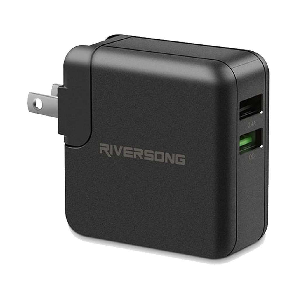 CHARGER RIVERSONG QUICK CHARGE 3.0 & 2.4A 2 PORT FOR SMARTPHONE ADD30-EU 30W- راسيه شاحن سريع مخرجين ,Smartphones & Tab Chargers