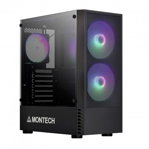 CASE GAMING MONTECH ATX MIDTOWER X2 MESH WITH 3 FANS ,Case & Power Supply