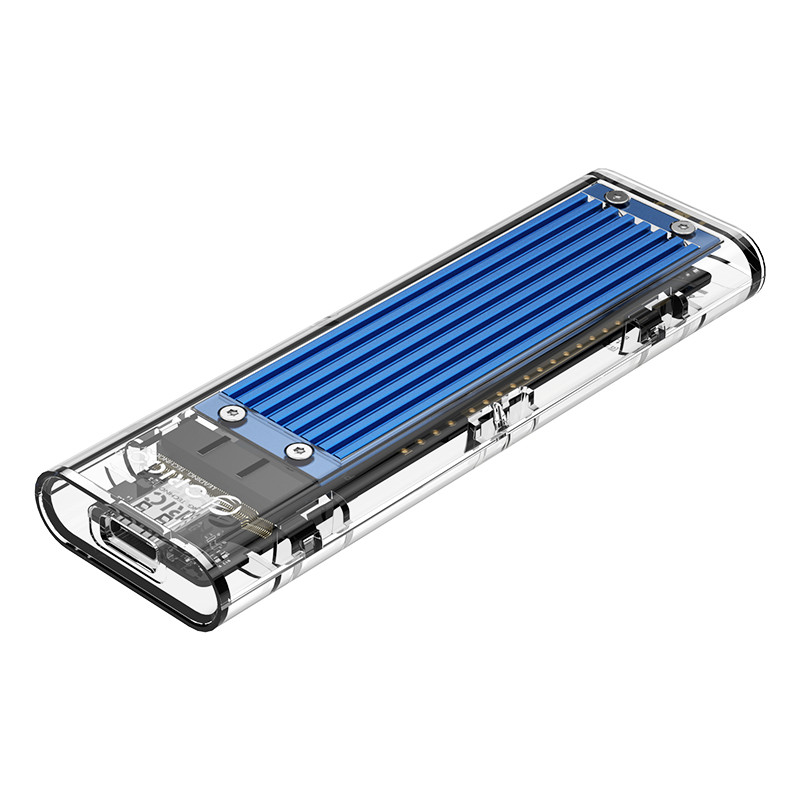 EXTERNAL CASE ORICO FOR SSD M.2 NVME 10GB/s  USB3.0 شفاف مع مبرد ,HDD Case