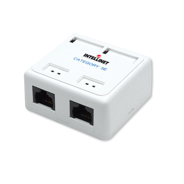 NETWORK OUTLET 2 PORT CAT5E UTP INTELLINET 100137, Network Accessories