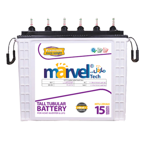 BATTERY MARVEL TUBULAR  MTU-200 12V/200Aسائله هنديه انبوبيه/يفضل شحن البطاريه بشكل كامل قبل الاستخدام ,Batteries