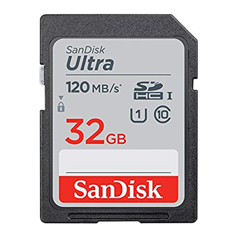RAM 32GB SD FLASH CARD FOR CAMERA SANDISK 120MB  CLASS 10 ,Flash Card