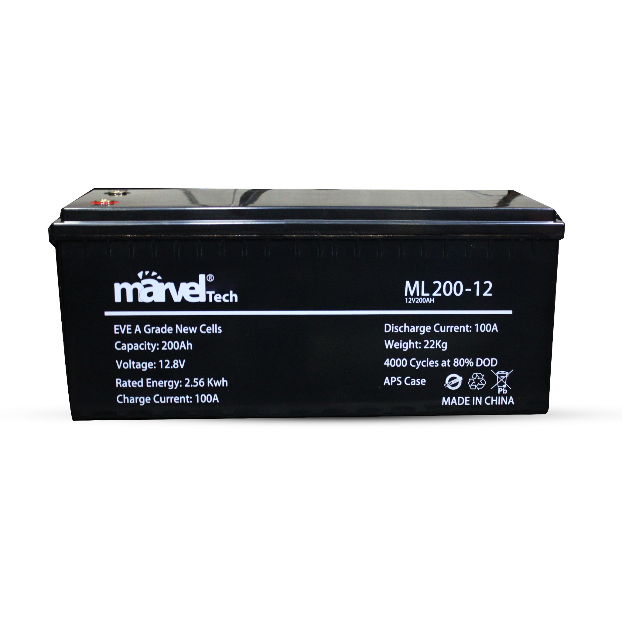 BATTERY MARVEL LIFE PO4 12V/200AH DEEP CYCLE LITHIHM   بطاريه ليثيوم BMS IN ,Batteries
