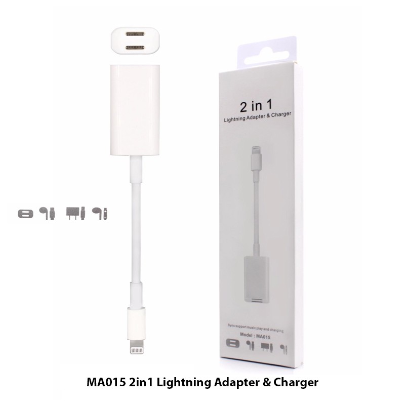 CABLE LIGHTNING 2IN1  ADAPTER  & CHARGER FOR MOBILE IPHONE MA015 كبل ايفون سماعات جكة ايفون وشحن ,Other Smartphone Acc