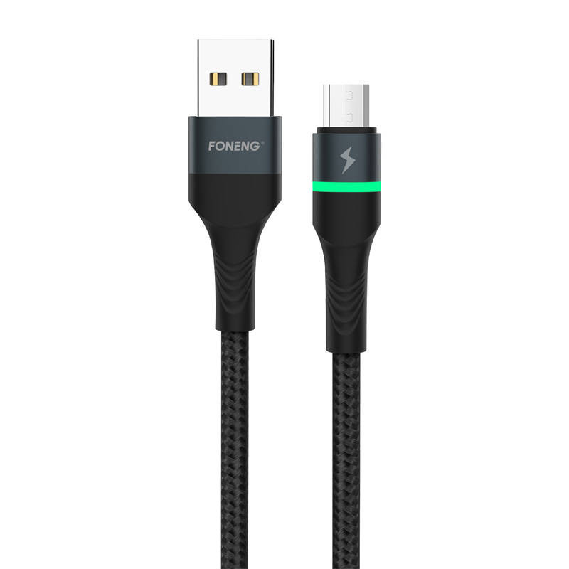 CABLE MICRO USB DATA & CHARGE FOR SMARTPHONE FONENG 3.0A X79 قماش-ضوء ,Other Smartphone Acc