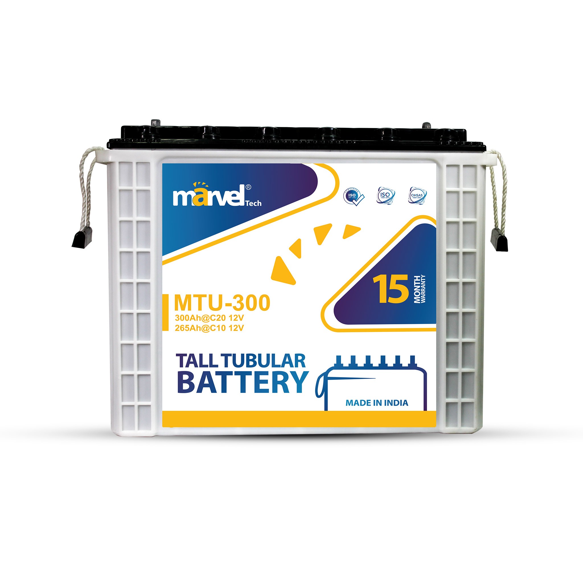 BATTERY MARVELTUBULAR MTU-300 12V/300AH  سائله هنديه انبوبيه/يفضل شحن البطاريه بشكل كامل قبل الاستخدام ,Batteries