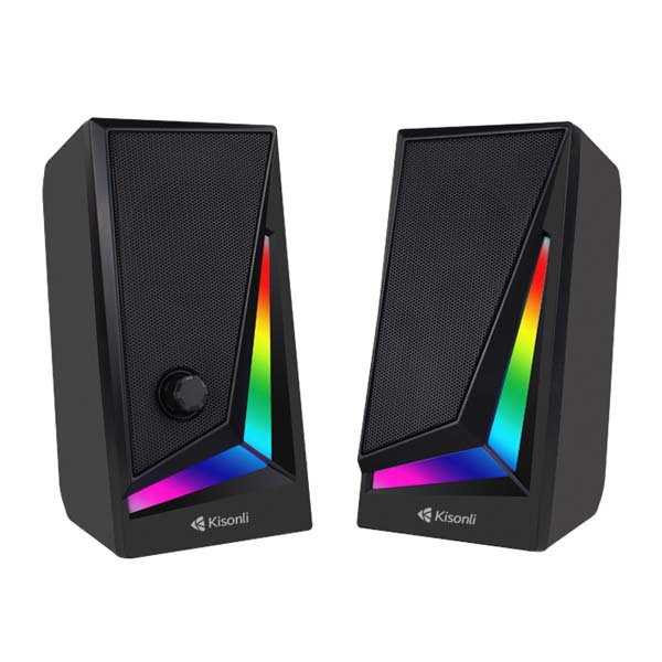 SPEAKER MULTIMEDIA KISONLI X1 RGB 5WX2 USB ,Speakers