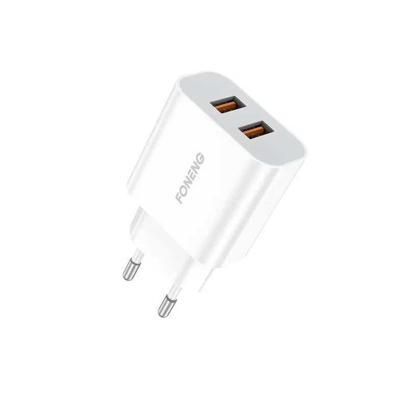 CHARGER DUAL USB FOR MOBILE&TAB ANDROID FONENG EU45 شاحن مخرجين 2.4 امبير مع كبل تايب سي, Smartphones & Tab Chargers