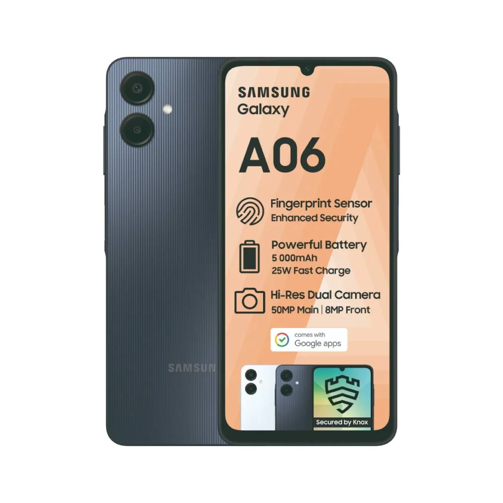 MOBILE PHONE SAMSUNG 6.7 OCTA CORE 2x2.0GHZ 4GB 64GB DUAL SIM GALAXY A06 BLACK ,Android Smartphone