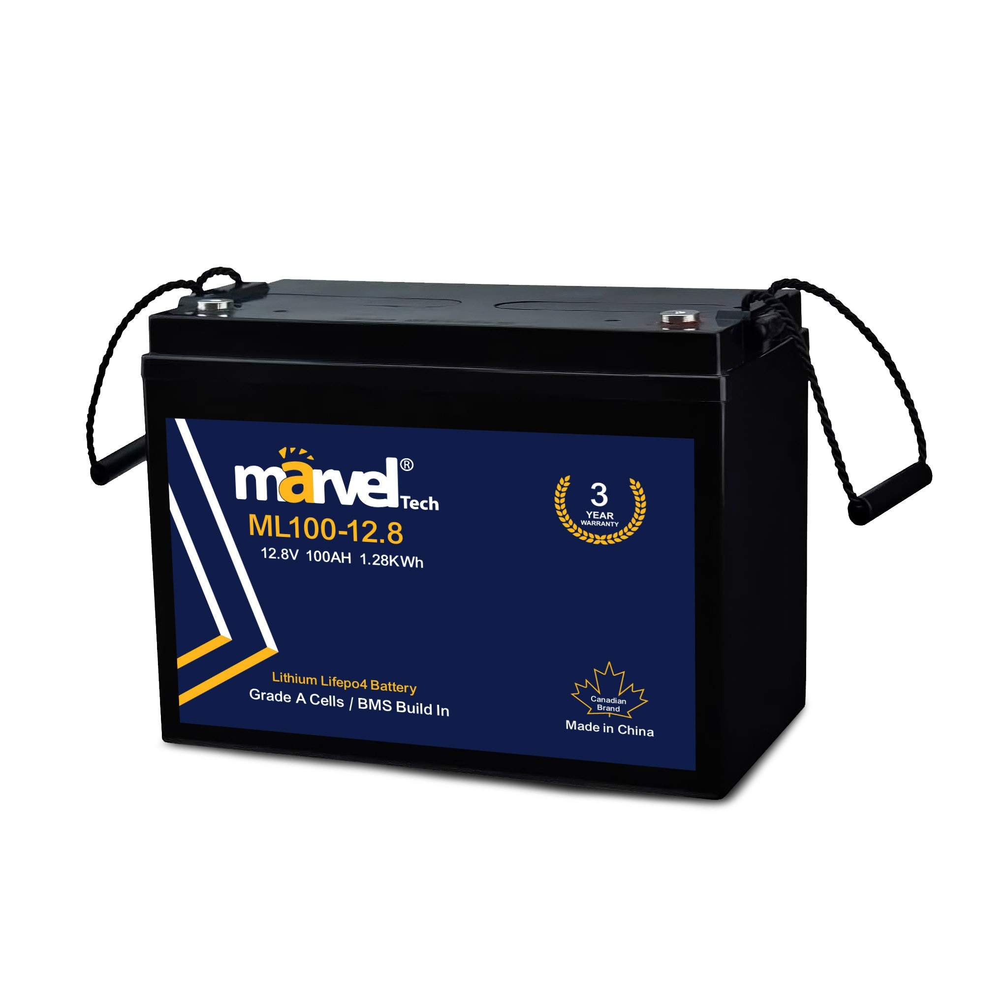 BATTERY MARVEL LIFE PO4 12V/100AH ML LFP DEEP CYCLE LITHIHM   بطاريه ليثيوم BMS IN ,Batteries