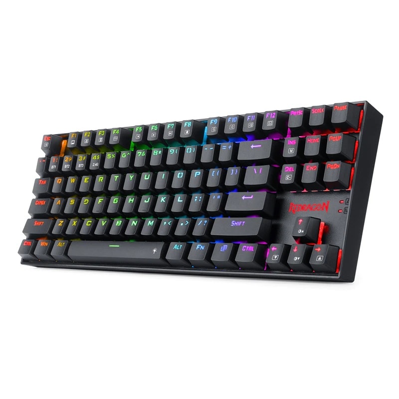 KEYBOARD GAMING MECHANICA REDRAGON  K552-RGB KUMARA 87-KEY COMPACT LED GAMEING KEYBORD WITH RED SWITCHES ANTI-GOSTING METAL FRAME FOR PC&TYPING  اللغه EN فقط ,Keyboard