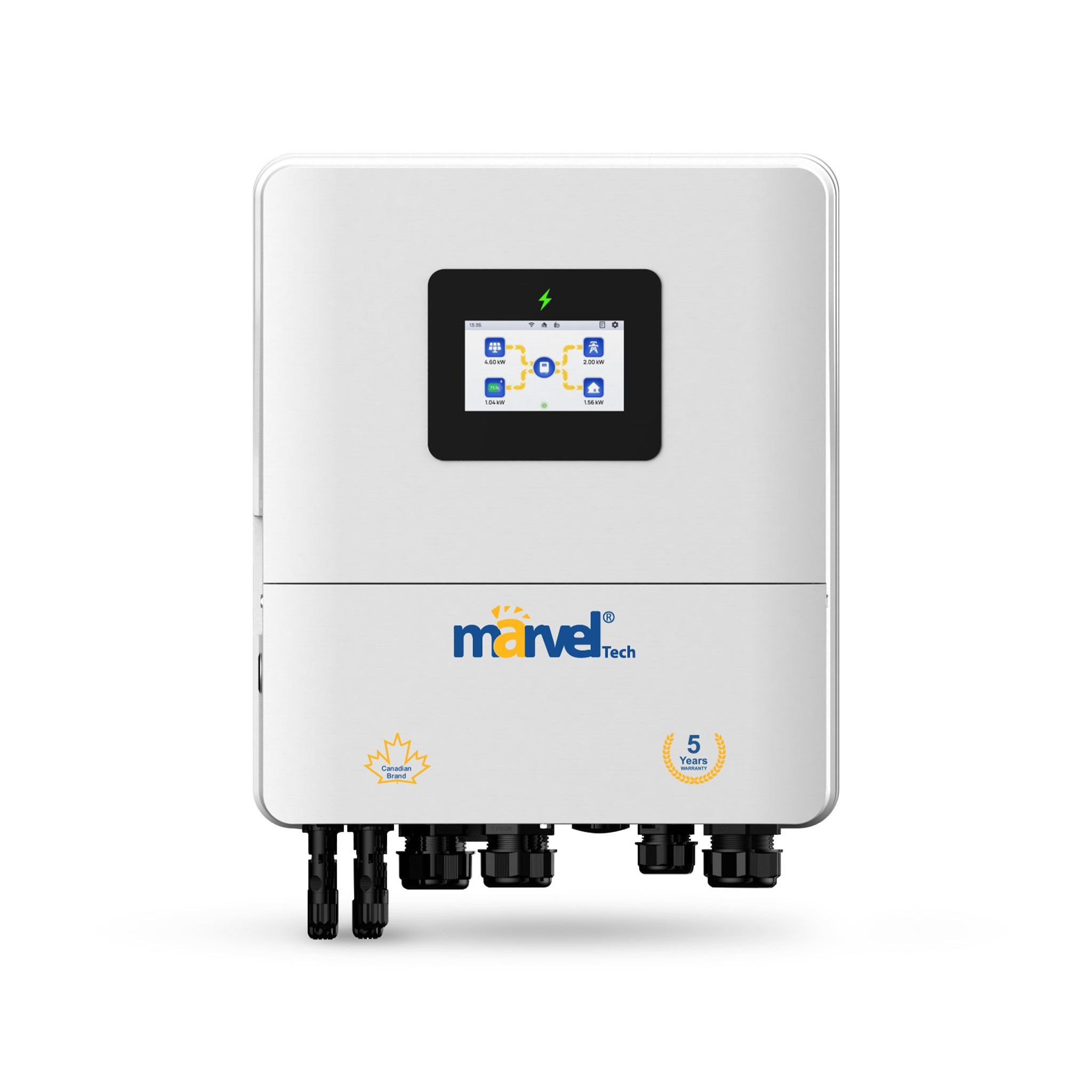 SOLAR INVERTER MARVE MHSI-6K-05LP1 6000 W/48 MPPT MAX AC OUT 6600W PV 9000W CHARGER 135A MAX MPP Voltage Range 70~ 480 VDC/WIFI/ IP65 protection صامت ,Inverters
