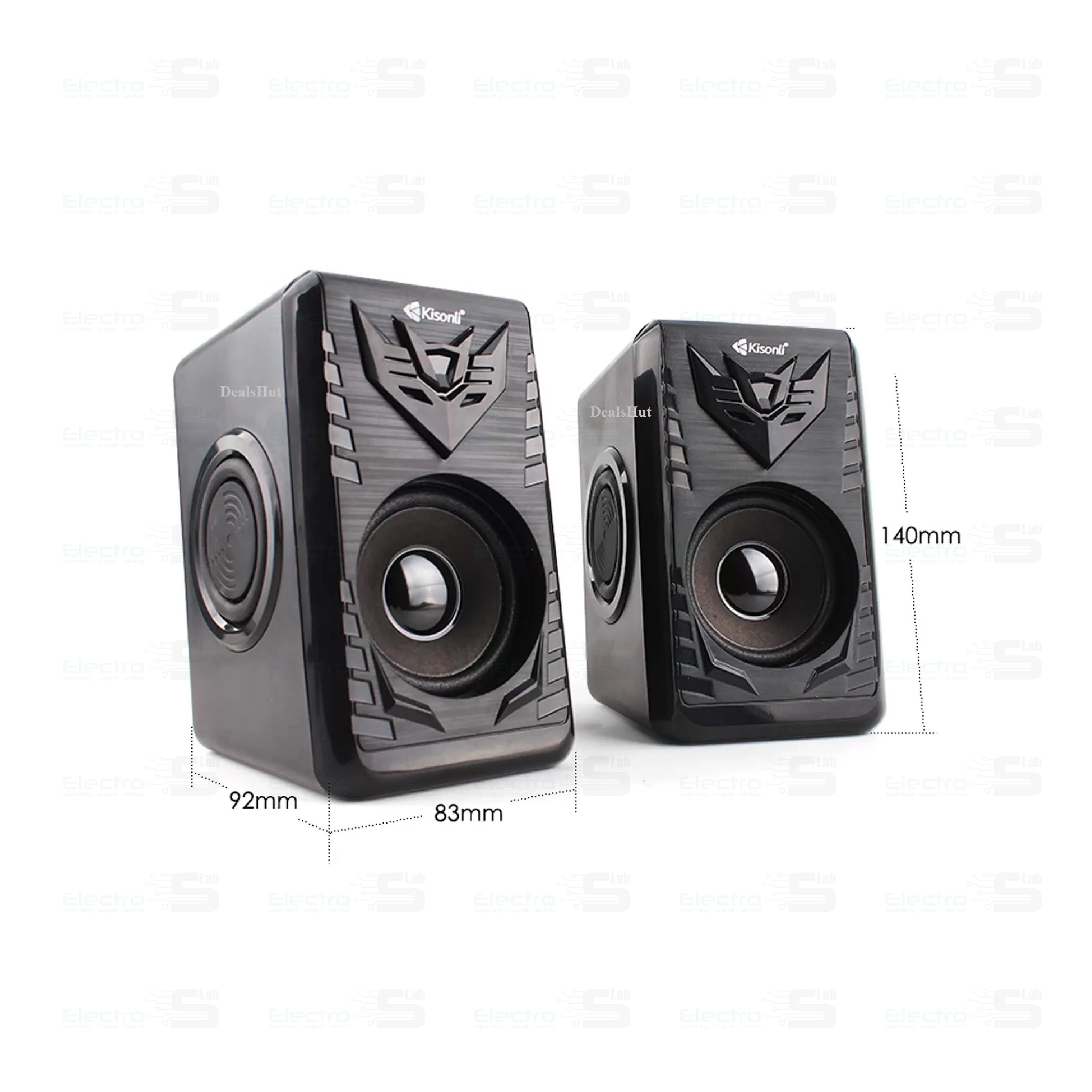 MULTIMEDIA SPEAKER KISONLI T-008A FOR PC 3.5mm AUDIO CABLE USB DC5V POWER  3W X2 RMS ,Speakers