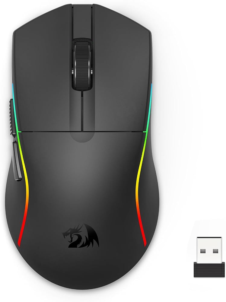 GAMING WIRELESS  MOUSE REDRAGON DEICIDE M816-STD UP TO 24000  DPI 2.4G/BLUETOOTH/WIRED RECHARGEABLE ERGO RGB MOUSE  6 BACKLIT MODES PROGRAMMABLE GAMER MOUSE ,Mouse
